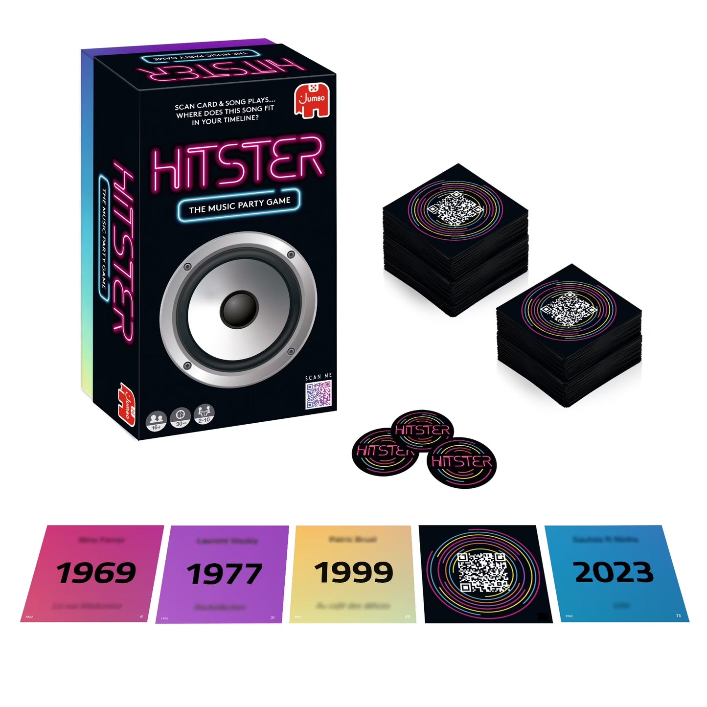 Hitster - the Music Party Card Game, Fun Music Card Game, 2-10 Players