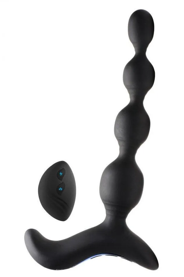 Male Sex Toys Sex On the Go ShockBeads 80X Vibrating Estim Silicone Anal Beads with Remote