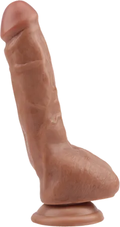 Dildos Gangster Dong CORLIOGNE Dual Density Realistic Dildo with Balls and Suction Cup Mount Base 8 inch Flesh Dildo Celebrity Knights Corporation