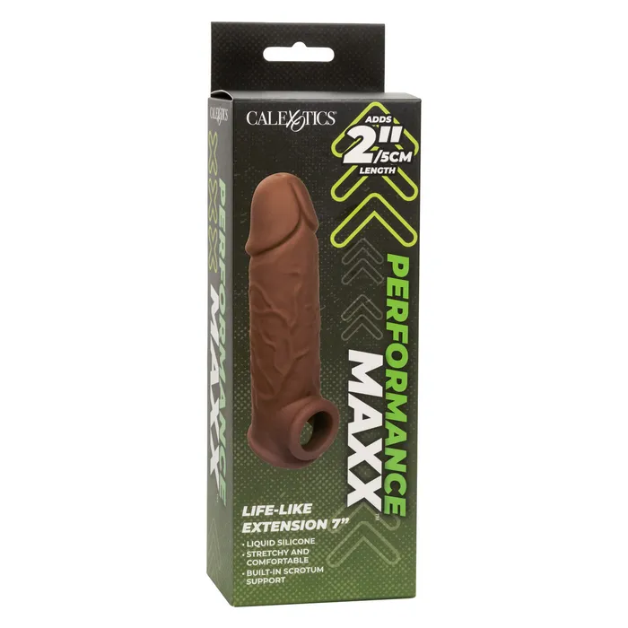 CalExotics Performance Maxx LifeLike Extension 7 Brown Male Sex Toys CalExotics Performance Maxx LifeLike Extension 7 Brown Male Sex Toys