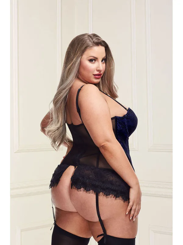Calvista Vibrators Baci Bustier and Gstring Blue 3X4X