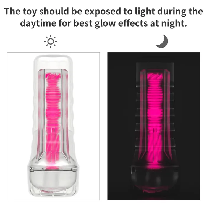 LOVETOY Male Sex Toys 85 Glow in the Dark Masturbator Pink Glow