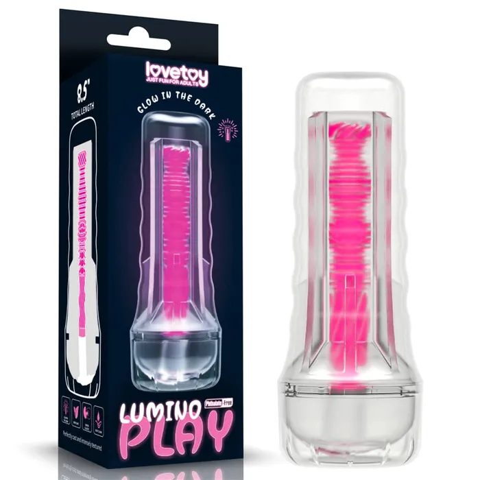 LOVETOY Male Sex Toys 85 Glow in the Dark Masturbator Pink Glow