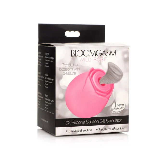 XR Brands Vibrators Bloomgasm 10X Wild Rose Silicone Suction Clit Stimulator Pink
