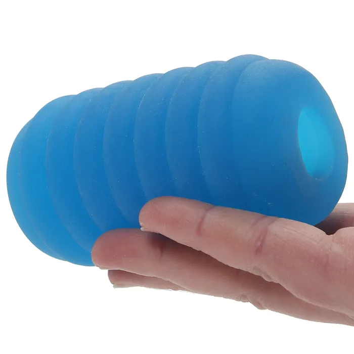 Male Sex Toys CalExotics Pop Sock Ribbed Pocket Stroker in Blue