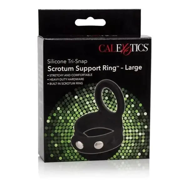 Male Sex Toys CalExotics Tri Snap Scrotum Support Ring Silicone Male Sex Toys CalExotics Tri Snap Scrotum Support Ring Silicone
