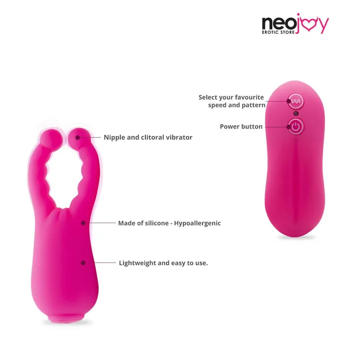Neojoy MultiVibes 10 vibration speeds Silicone Clitoral Vibrator Pink Neojoy Vibrators