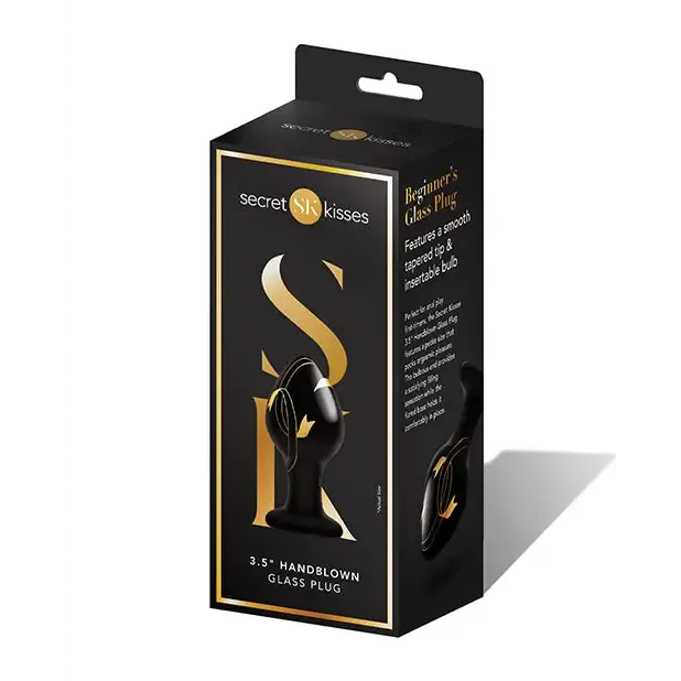 Secret Kisses Glass Plug Black Gold XGEN Products Anal Secret Kisses Glass Plug Black Gold XGEN Products Anal