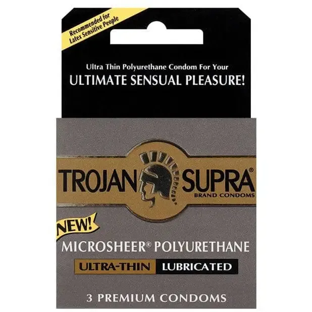 Trojan Female Sex Toys Trojan Supra Ultrathin Polyurethane Condoms Box Of 3