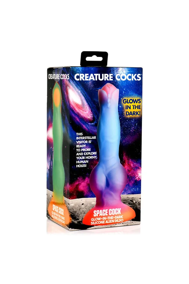 Dildos XR Brands XR Brands Creature Cocks Space Cock GlowInTheDark Silicone Alien Dildo Multicolour