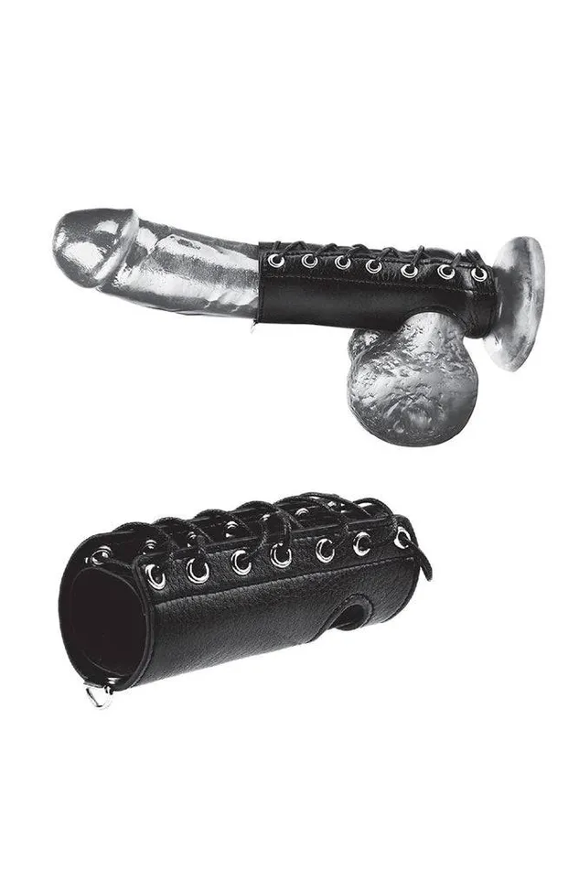 Electric Eel Anal Electric Eel Blue Line 5 inch Cock Sheath Black