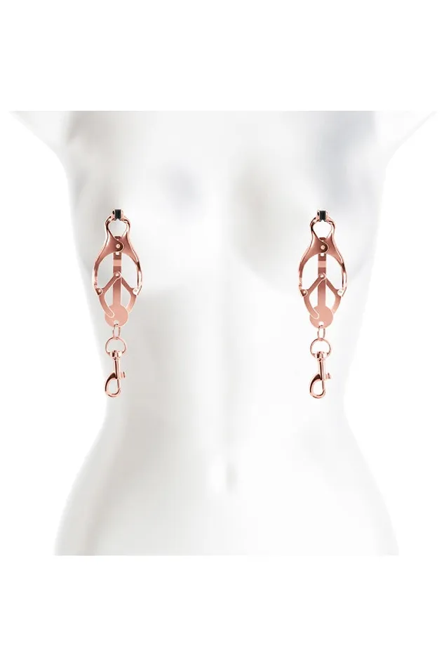 NS NOVELTIES Vibrators NS Novelties Bound Butterfly Nipple Clamps with Clasps Rose Gold