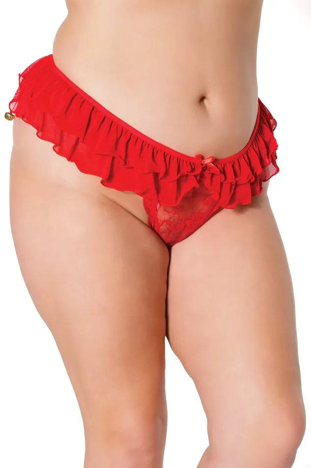 Vibrators Coquette Coquette 22334 Crotchless Panty Red