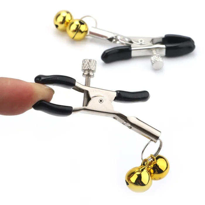 Vibrators 4 Styles 1 pices fantaisie mamelon pinces pinces poitrine avec chane en mtal BDSM adulte jouets sexuels pour femmes argent noir avec cloche LAZADASEXTOYS