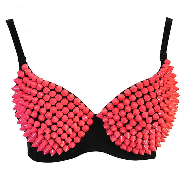 Vibrators LAZADASEXTOYS New Purple Candy Color Punk Spike Stud Rivet Sujetadores Push Up Soutien Gorge Sexy Bra Women Bralette Brassiere25