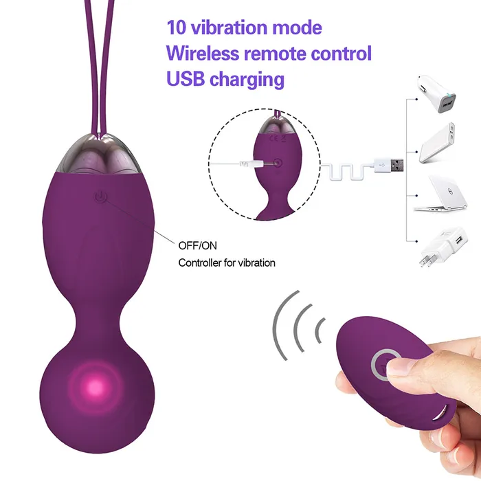 Dildos YOSPOSS Doctor Recommended Pelvic Floor 10 Vibration Modes Ben Wa Balls with Loop