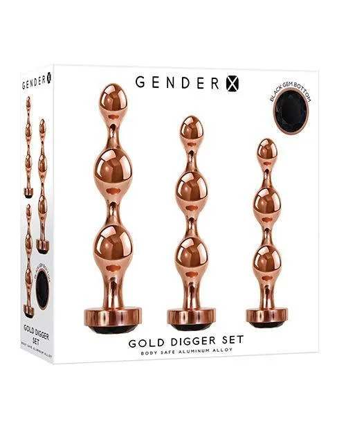Evolved Novelties INC Anal Gender X Gold Digger Set Rose Goldblack