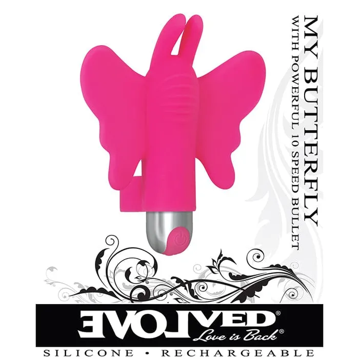 Evolved Vibrators Evolved My Butterfly Silicone Bullet Finger Vibrator Pink
