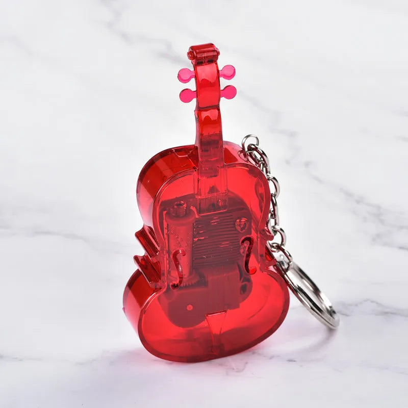 Creative Music Keychain Megaphone Music Box Music Box Mini Color Mechanical Metal Clockwork Music Box with Screws Keychain