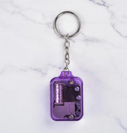 Creative Music Keychain Megaphone Music Box Music Box Mini Color Mechanical Metal Clockwork Music Box with Screws Keychain