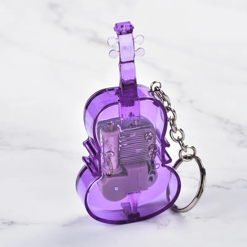 Creative Music Keychain Megaphone Music Box Music Box Mini Color Mechanical Metal Clockwork Music Box with Screws Keychain