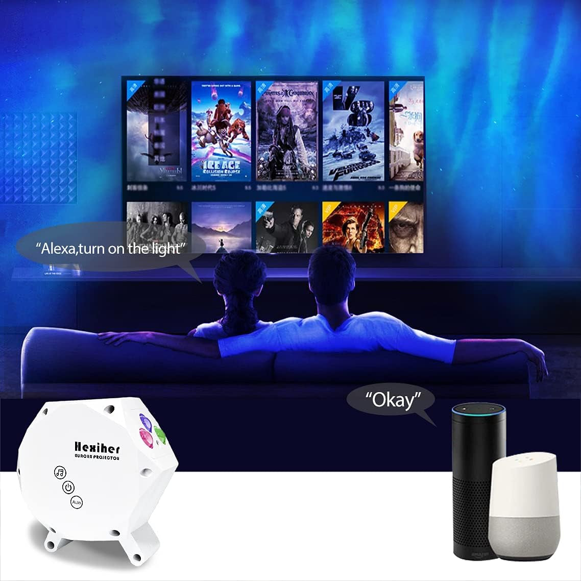 Galaxy Star Night Light Projector 2.0 Green Star,Northern Lights Aurora Projector with Bluetooth Speaker,App Control,Compatible with Alexa Google Home,Ceiling Skylight for Bedroom,Party Decor
