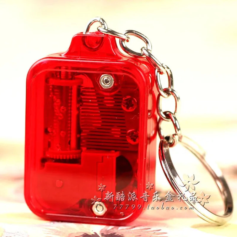 Creative Music Keychain Megaphone Music Box Music Box Mini Color Mechanical Metal Clockwork Music Box with Screws Keychain