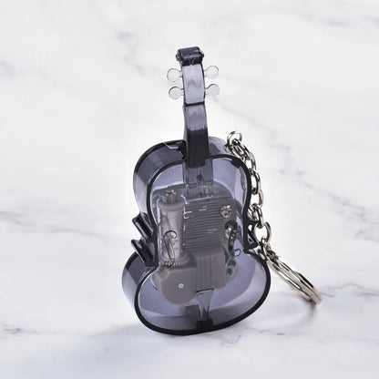 Creative Music Keychain Megaphone Music Box Music Box Mini Color Mechanical Metal Clockwork Music Box with Screws Keychain