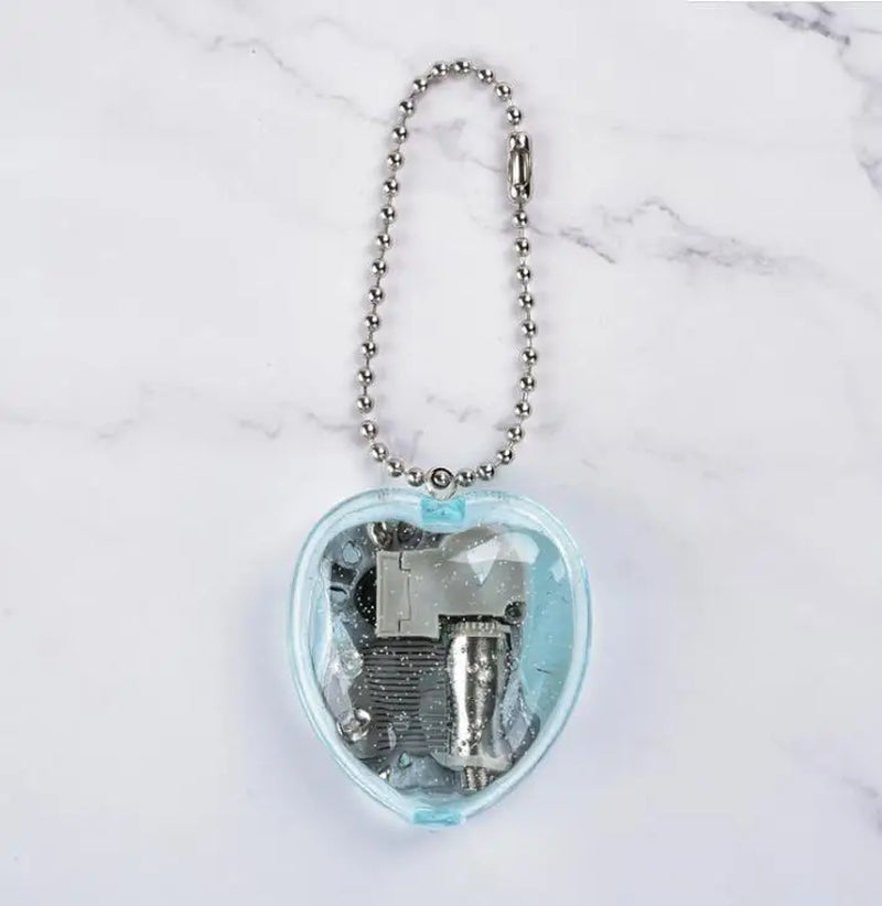 Creative Music Keychain Megaphone Music Box Music Box Mini Color Mechanical Metal Clockwork Music Box with Screws Keychain