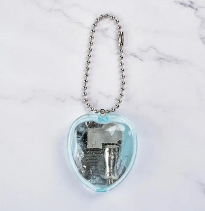 Creative Music Keychain Megaphone Music Box Music Box Mini Color Mechanical Metal Clockwork Music Box with Screws Keychain