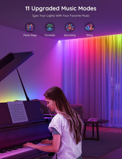 Govee 65.6Ft RGBIC LED Strip Lights, Smart App Control Light for Bedroom