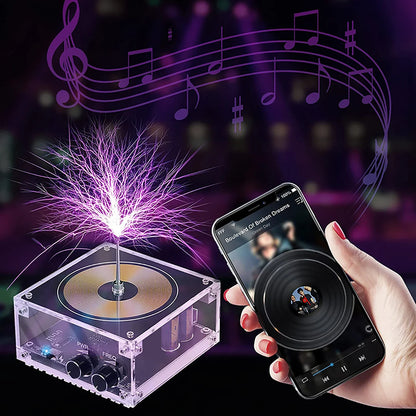 Bluetooth Musical Tesla Coil, Touchable Artificial Lightning Spark Gap Arc Generator Science Teaching Experiment Model