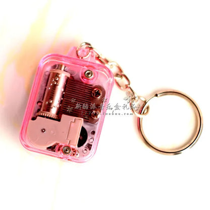 Creative Music Keychain Megaphone Music Box Music Box Mini Color Mechanical Metal Clockwork Music Box with Screws Keychain