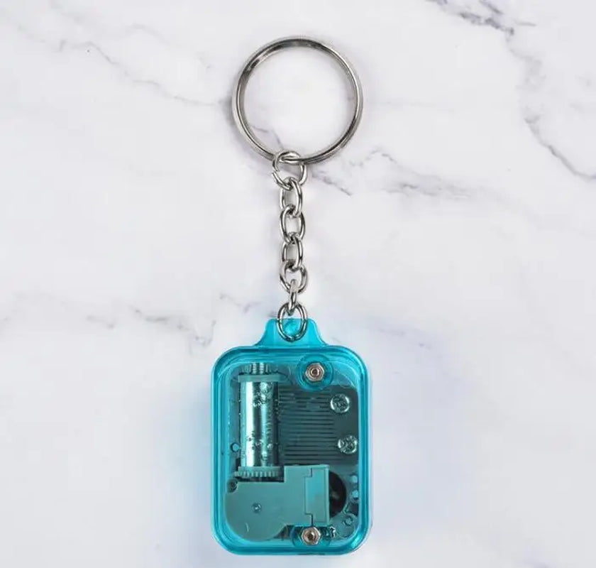 Creative Music Keychain Megaphone Music Box Music Box Mini Color Mechanical Metal Clockwork Music Box with Screws Keychain