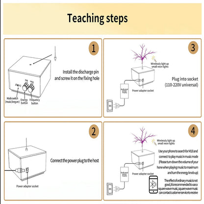 Bluetooth Musical Tesla Coil, Touchable Artificial Lightning Spark Gap Arc Generator Science Teaching Experiment Model
